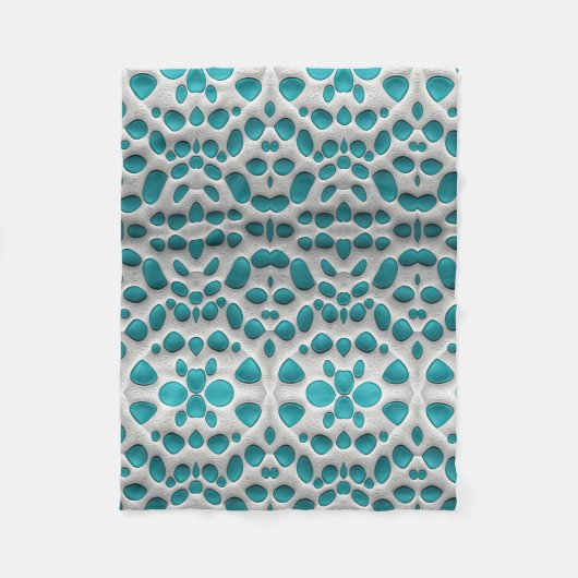 Polaire Couverture 3D Turquoise et Blanc (Devant)