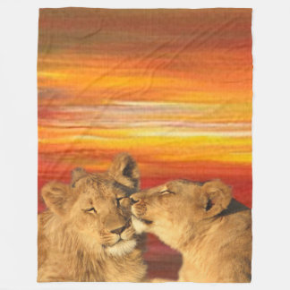 Polaire Couverture 60x80 d'ouatine de paires de lion"