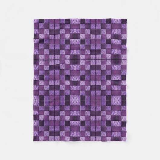 Polaire Couverture à carreaux géométriques violets (Devant)