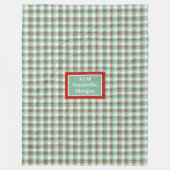 Polaire Couverture à carreaux Monogramme Rouge Vert Chic d (Devant)