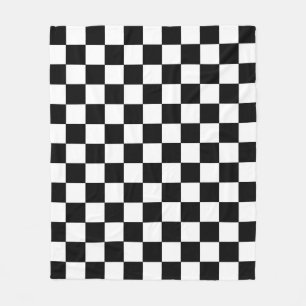 Polaire Couverture à carreaux noir et blanc