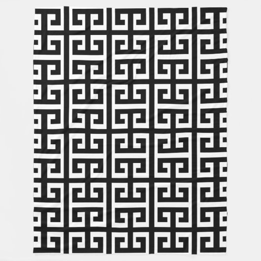 Polaire couverture à clé noire blanche grecque (Devant)