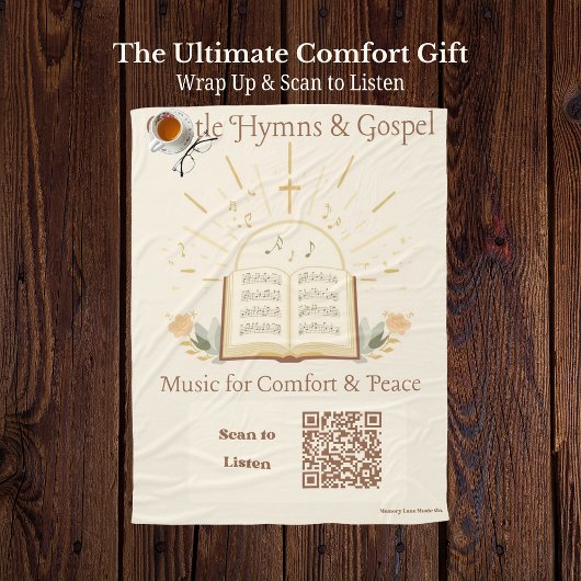 Polaire Couverture à code QR de musicothérapie Cozy - Hymn