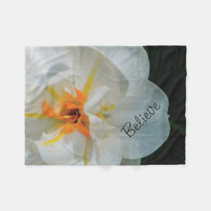 Polaire Couverture à fleurs blanches
