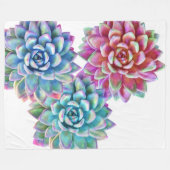 Polaire Couverture à la mode d'impression succulent (Devant (Horizontal))