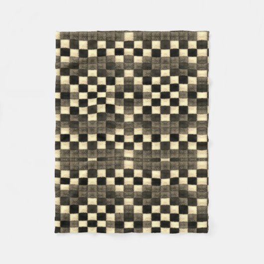Polaire Couverture à motif à carreaux pixelisés (Devant)