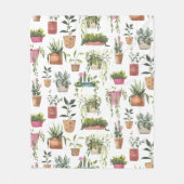 Polaire Couverture à motif de plantes en pot à l'aquarelle (Devant)