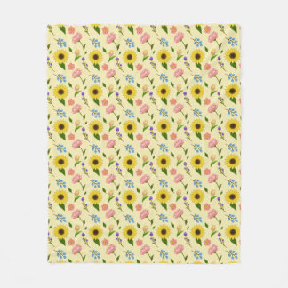 Polaire Couverture à motif floral de prairie charmante d'é