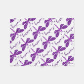 Polaire Couverture à motifs de libellule stylisée violet n (Devant (Horizontal))