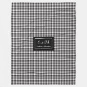 Polaire Couverture à plaid buffalo noir et blanc avec mono (Devant)