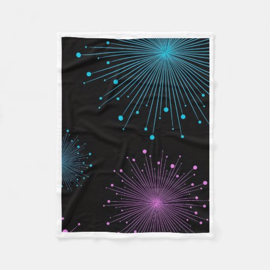 Polaire Couverture Abstraite de Feux d'Artifice Lumineux A (Devant)