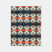 Polaire Couverture abstraite rouge et sarcelle (Devant)