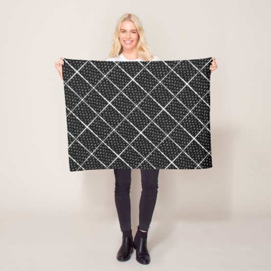 Polaire Couverture ADOM Black Grid Diamond (En situation)