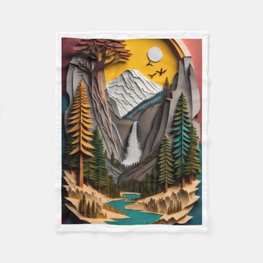Polaire Couverture ADOM Papercut Mountain Valley (Devant)