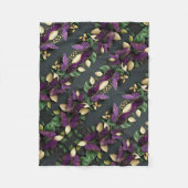 Polaire Couverture ADOM Papillon Violet Feuille d'Or (Devant)