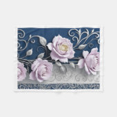 Polaire Couverture ADOM Roses Rose Pâle (Devant (Horizontal))