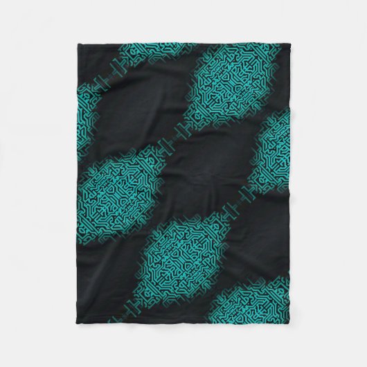 Polaire Couverture ADOM Teal Dot Matrix foncée (Devant)