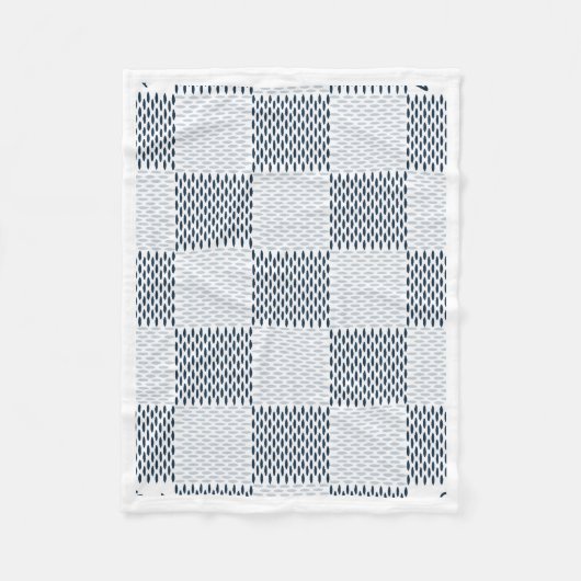 Polaire Couverture ADOM tissage damier bleu (Devant)