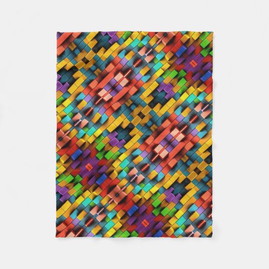 Polaire Couverture ADOM Vibrant Bloc Pixel 3D (Devant)