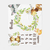 Polaire Couverture adorable d'étape importante de bébé (Devant)