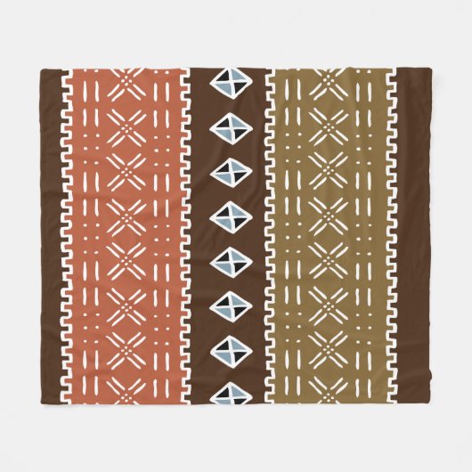 Polaire Couverture africaine Brown d'ouatine de motif, 50" (Devant (Horizontal))