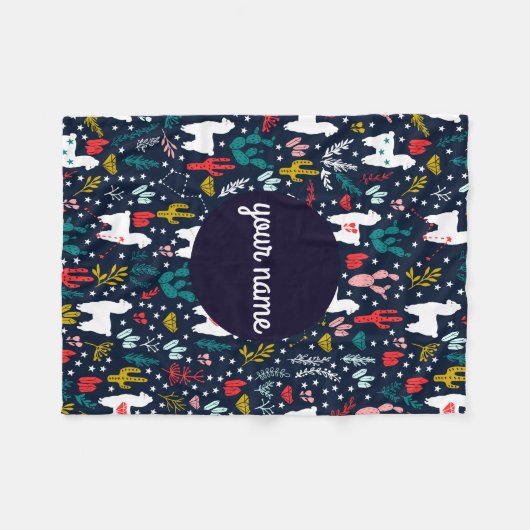 Polaire Couverture Alpaca personnalisée (Devant (Horizontal))