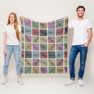 Polaire Couverture Amoureux de Trompette Rétro Jeté de Tro