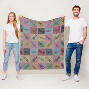 Polaire Couverture Amoureux de Trompette Rétro Plaid Tromp