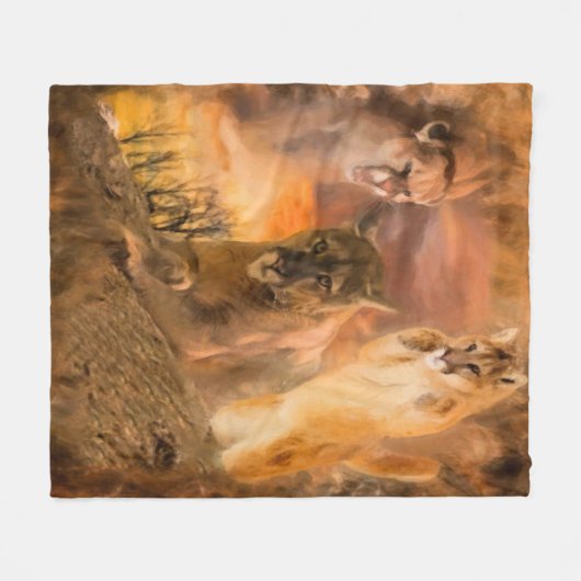 Polaire Couverture animale d'ouatine de collage de puma de (Devant (Horizontal))