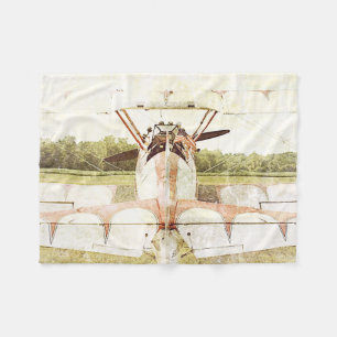 Polaire Couverture antique d'ouatine de biplan d'avion