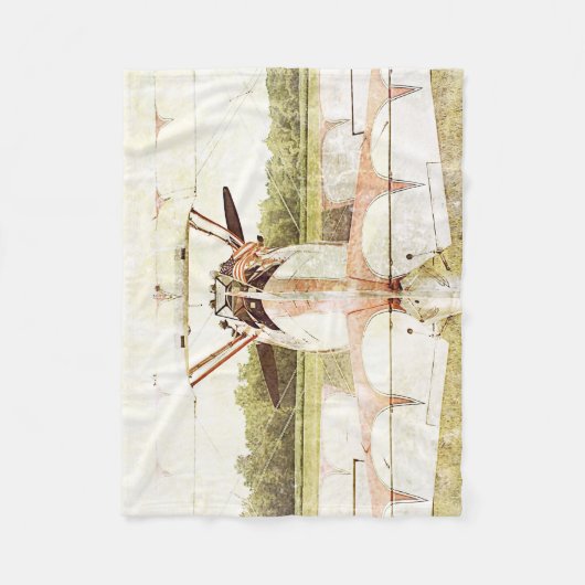 Polaire Couverture antique d'ouatine de biplan d'avion (Devant)