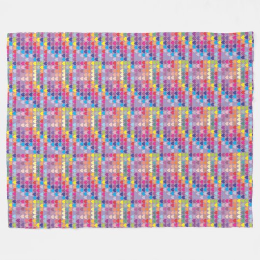 Polaire couverture arc-en-ciel du coeur pourpre (Devant (Horizontal))
