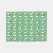 Polaire Couverture avec Chevaux de Dala blancs (Devant (Horizontal))