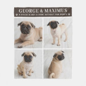 Polaire Couverture avec citation de photo d'empreintes de  (Devant)