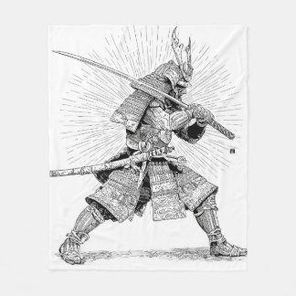 Polaire Couverture avec dessin à l'encre de guerrier samou