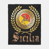 Polaire Couverture avec drapeau et emblème de Sicile (Devant)