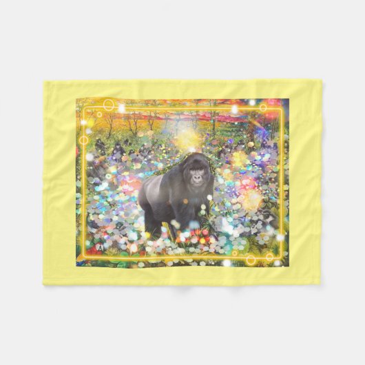 Polaire Couverture avec Gorillas Home decore (Devant (Horizontal))