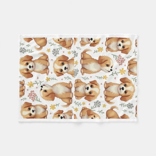 Polaire Couverture avec motif chien mignon (Devant (Horizontal))