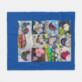 Polaire couverture avec oiseaux et fleurs (Devant (Horizontal))