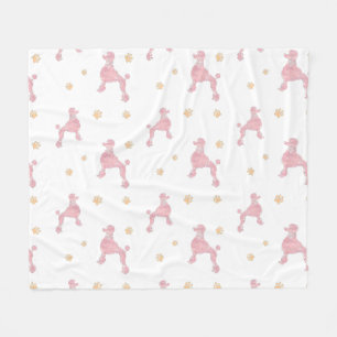 Polaire Couverture avec silhouette de Poodle rose pastel m