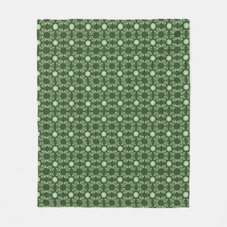 Polaire Couverture aztèque vert-foncé de motif de feuille
