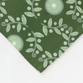 Polaire Couverture aztèque vert-foncé de motif de feuille (Coin)