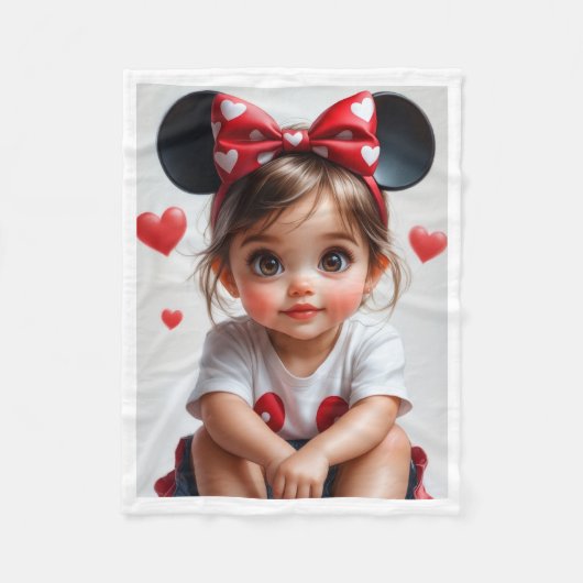 Polaire Couverture bébé Chapeau Souris Douce ADOM (Devant)