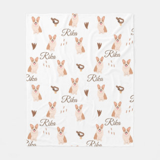 Polaire Couverture bébé chien Corgi personnalisée | Nom pe