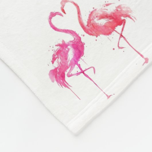 Polaire couverture bébé flamingo monogrammée (Coin)