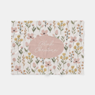 Polaire Couverture bébé fleur sauvage Pépinière personnali