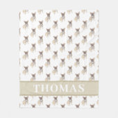 Polaire Couverture bébé Frenchie (Tricolore Fawn Bleu) (Devant)