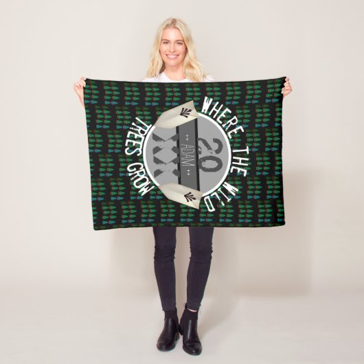 Polaire Couverture bébé garçon customisée | Boho Woodland (En situation)