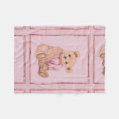Polaire couverture bébé, ours en peluche, rose (Devant (Horizontal))