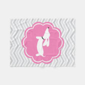 Polaire Couverture bébé pour chien blanc gris et rose (Devant (Horizontal))